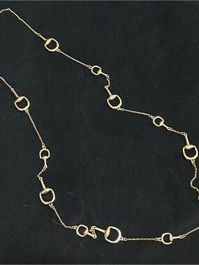 Source Unknown Gold Horsebit Link Necklace modern classic